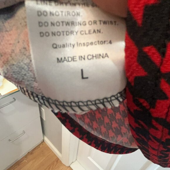 NWT Houndstooth Pattern Dress Set with Matching Long Sleeve Large NWT - Picture 8 of 11